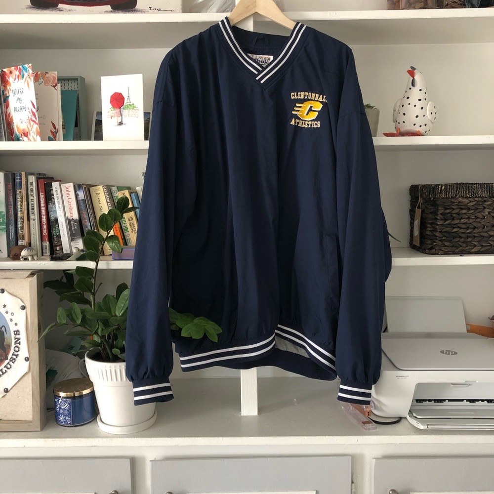 Vintage Reebok windbreaker pullover navy blue